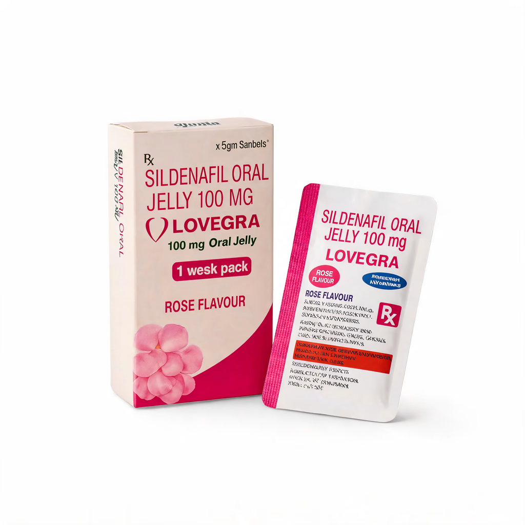 Opakowanie żelu Kamagra Oral Jelly 100mg sildenafil w 7 smakach